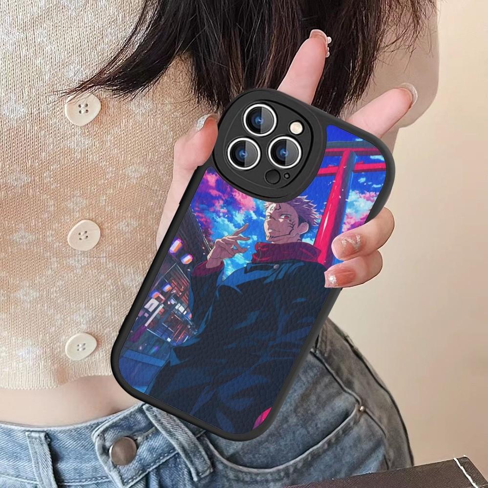 Jujutsu Kaisen Ryomen Sukuna Phone Case Hard Leather For IPhone 16 15 14 13 12 Mini 11 14 Pro Max Xs X Xr 7 8 Plus Fundas