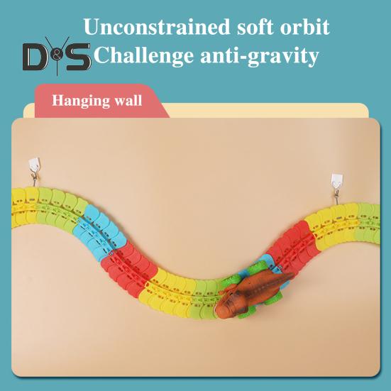 1 sada Dinosauří autodráha s lehkou hudbou Vzdělávací DIY stavění dráhy Antigravitační hra na horské dráze Dino Truck Hračka šplhání závodní auto