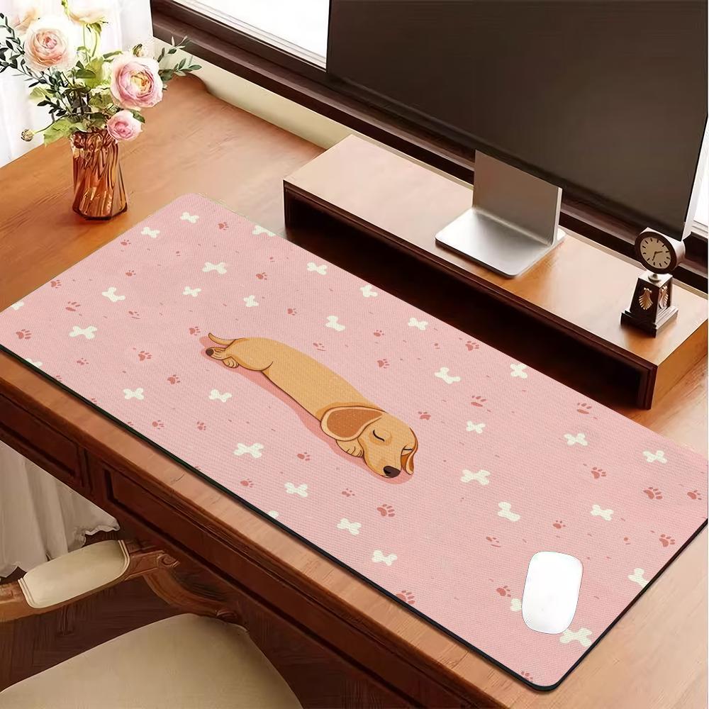 Large gaming mouse pad with cute paw print design,anti slip rubber base,computer desktop accessory suitable for PC gaming office