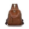 Women's Backpack Pu Casual Large Capacity Solid Color Retro Backpack High-end Tassel Women's Bag