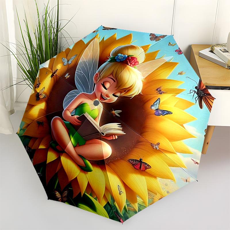 

Tinker bell Themed Travel Umbrella-8 Ribs Automatic Opening and Closing, Portable Folding Design, Compact and Stylish Umbrella Suitable for