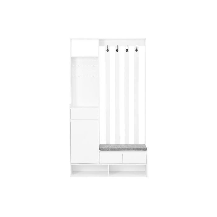 Armoire à chaussures - MUVOE - Moderne - Blanc - H180/B100/T35 cm - Multifonctionnelle