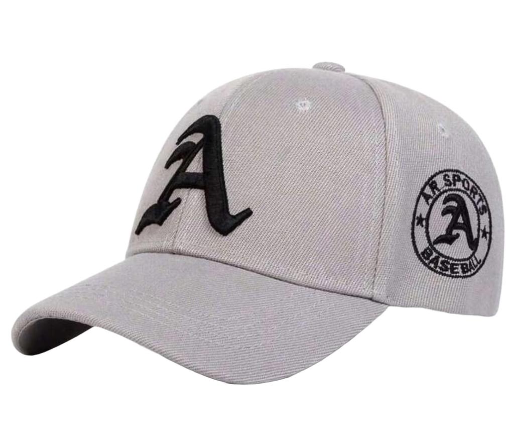 [sproutsy] Baseball Cap, Sports Cap, Cap, A Logo Embroidery (JP, Number Size, 58.0 cm, Gray)