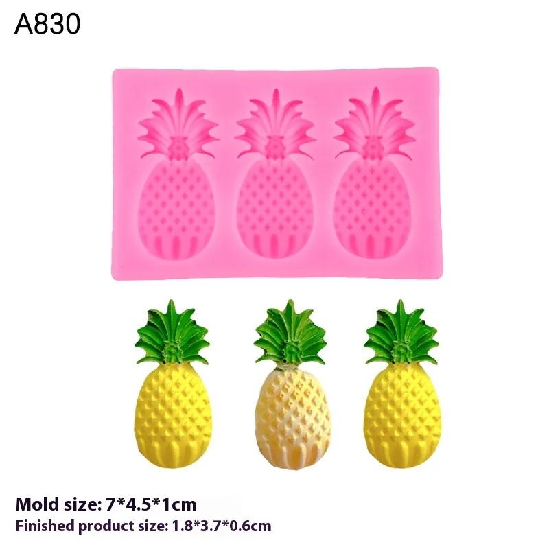 Frucht Ananas Erdbeere Silikon Sugarcraft Form Harzwerkzeuge Cupcake Backform Fondant Kuchen Dekorationswerkzeuge