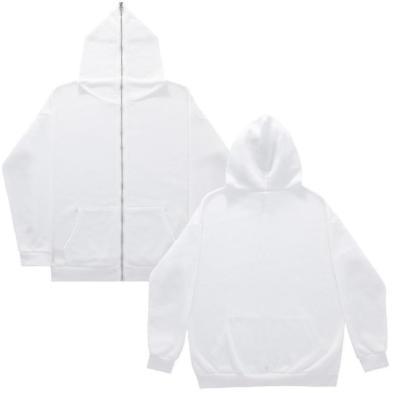 Men's Solid Color Full Zip Hoodie Sweatshirt