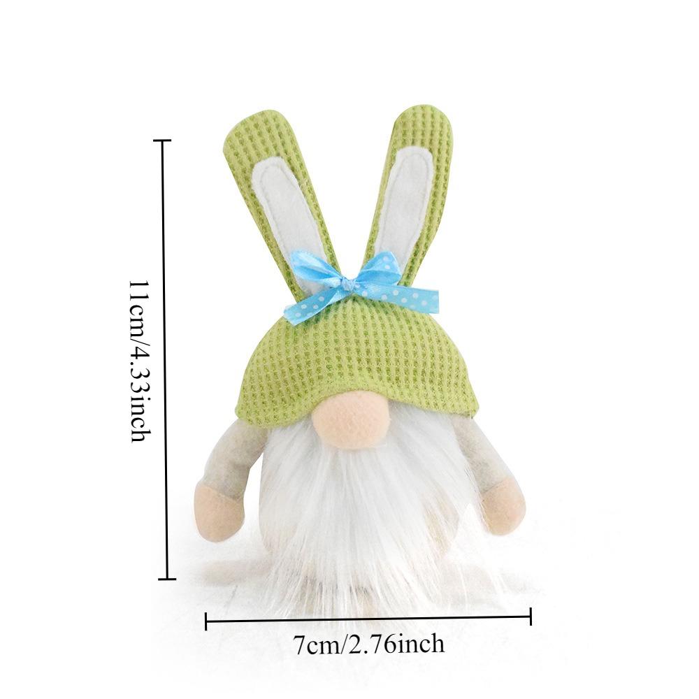 

Easter Green Rudolf Doll Rabbit Ears Dwarf Goblin Spring Feeling Faceless Doll Ornament for Festival Atmosphere Decoration New