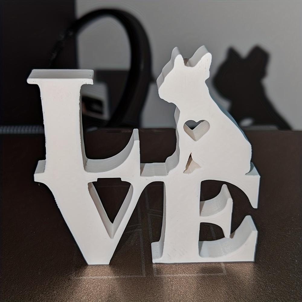 3D Printing of French Bulldog Love Statue Ornament, Love Dog Desktop Decoration Ornament, Bulldog and Love Dog Shaped Statues