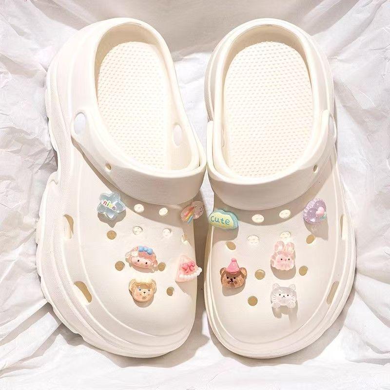 EVA Women's Height-Boosting Summer Clogs - Thick-Soled Beach Sandals for Petite Outdoor Use.