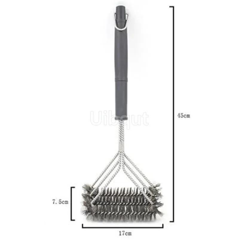 Grill Cleaning Brush BBQ tool Grill Brush 3 Stainless Steel Brushes In 1 Provides Effortless Cleanin pizza furnace stove brush