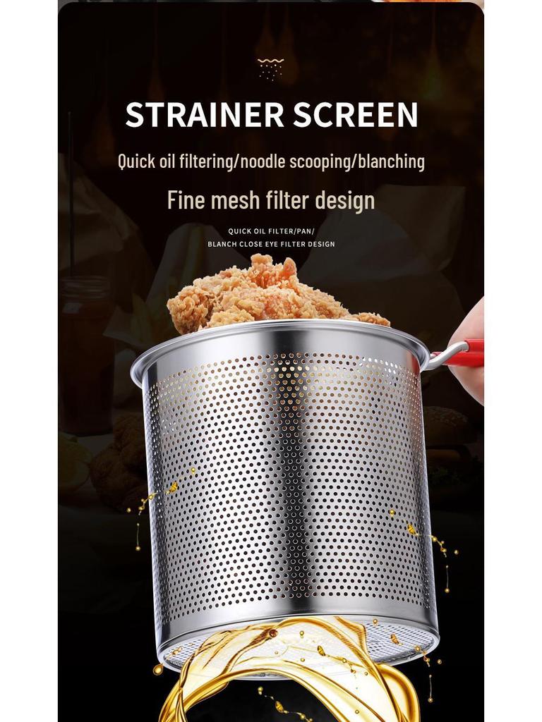 Mini Multifunctional 304 Stainless Steel Frying Pan with Filter for Induction Cookers