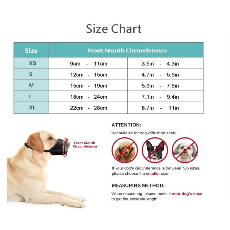 Hundemaulkorb gegen Beißen, Bellen und Kauen mit bequemem Netz, weichem Stoff und verstellbarem Riemen, geeignet für kleine, mittelgroße und große Hunde