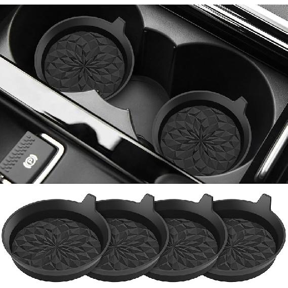 ME.FAN Car Cup Coasters [4 Pack] Silicone Cars Coasters - Universal Non-Slip Recessed Interior Accessories - Cup Holder Erts Dusty Rose