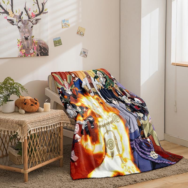 Cartoon Day Man Series Flannel Blanket 2D Printed Sofa Blanket Thickened Blanket