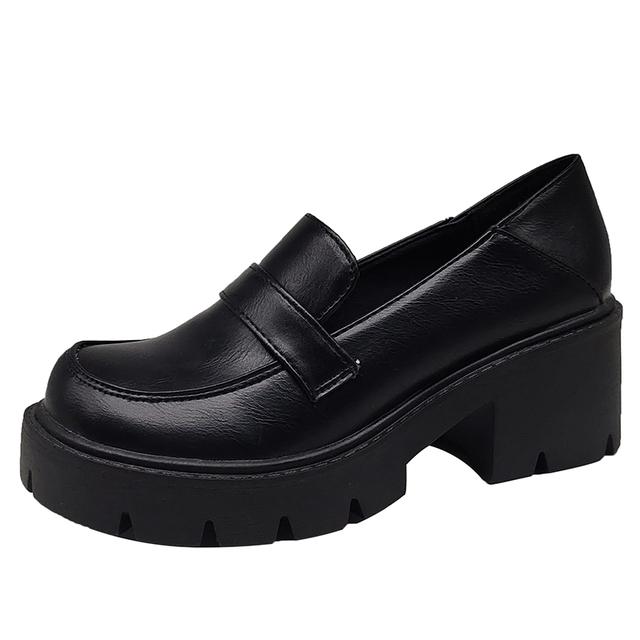 

Женская обувь Мэри Джейн, туфли на высоком каблуке и платформе, туфли без шнуровки с круглым носком, женские туфли-лодочки, туфли в стиле Лолиты, лоферы на толстой подошве 36