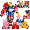 Laughing Larva Toys: Mecha Team Transforming Car-Robot Set for Boys