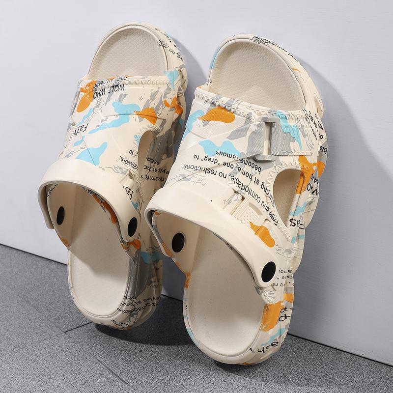 Модные мужские уличные домашние тапочки на толстой подошве — фото 13