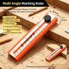 Woodworking Lock Hole Installation Locator Ruler Multi Angle Foldable Marking Gauge Depth Measuring Tool For Diy Making