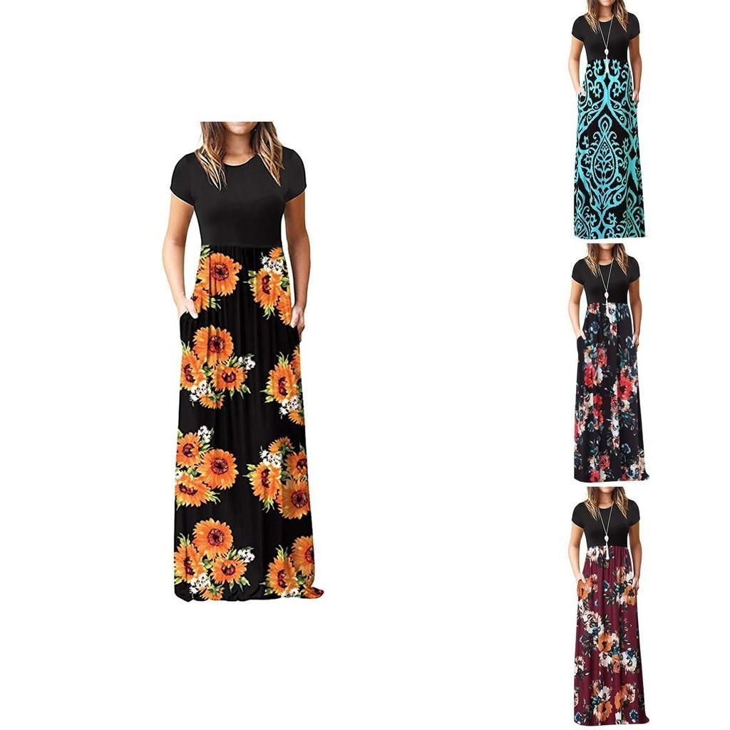 Atemberaubendes Damen Boho Blumen Maxikleid für Cocktailpartys und Sommerveranstaltungen