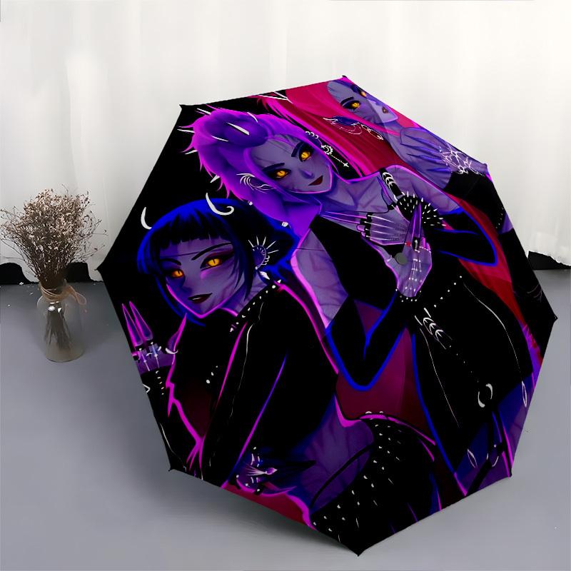K-POP Anime Girls Group Themed Automatic Opening and Closing umbrella - 8 Ribs, Suitable for Leisure and Going Out, Outdoor Accessory, Gothi