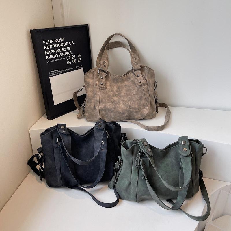 2025 New Women's Versatile Crossbody Tote Bag - Frosted Solid Shoulder Handbag