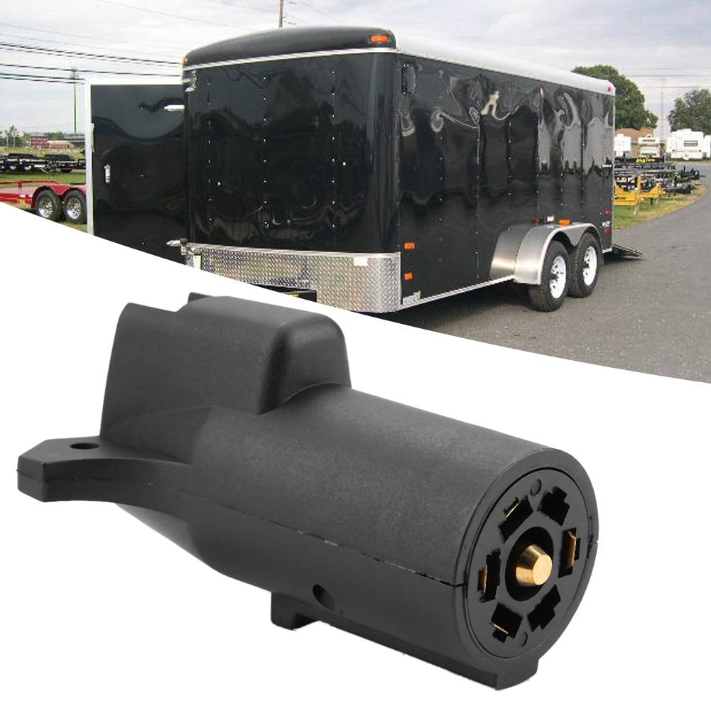 7 Way To 5 Way Flat Blade Trailer Towbar Towing Socket Plug Adapter Connector 12V US Plug