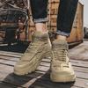 Men's Thick Soled Fashion Trend Outdoor High Top Workwear Boots Sports Shoes Casual Shoes Dad Shoes
