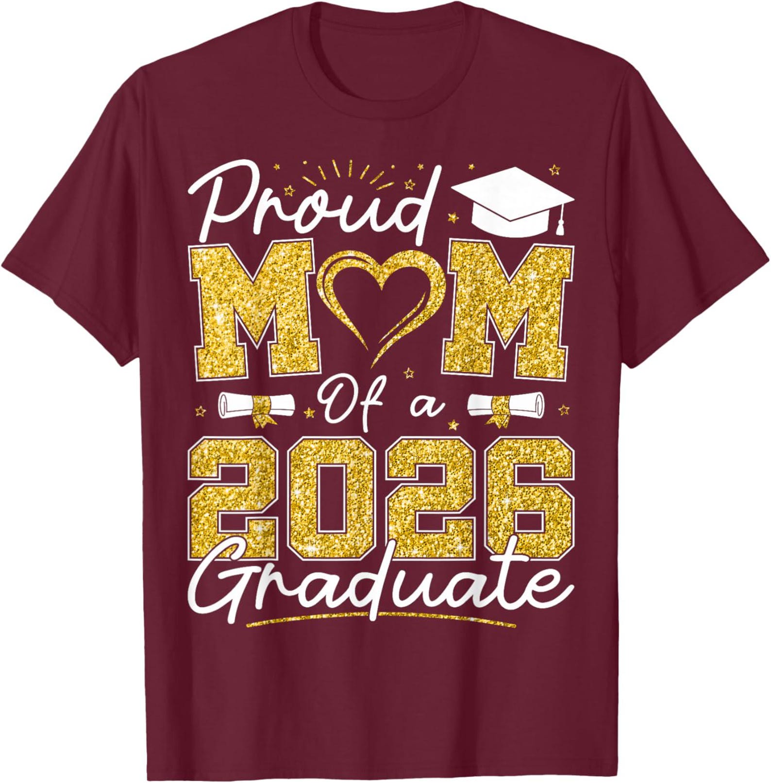 Proud Mom 2026 Graduate Shirt, Senior Class Graduation Party Tee S
