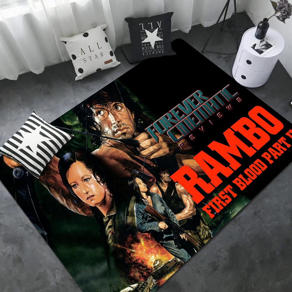 Film Classici First Blood Rambo Tappetino da Pavimento Stile Nordico Tappetino per Ingresso Casa Tappetini per Bagno-WC Tappetino Decorativo per Camera da Letto Hotel