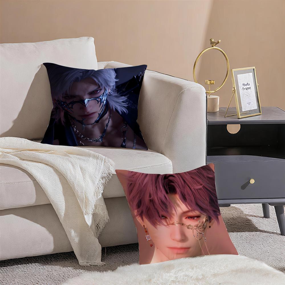 Game Love And Deepspace Sylus Cushion Cover Pillowcase Short Plush Invisible zipper Room Sofa Cushion Cover