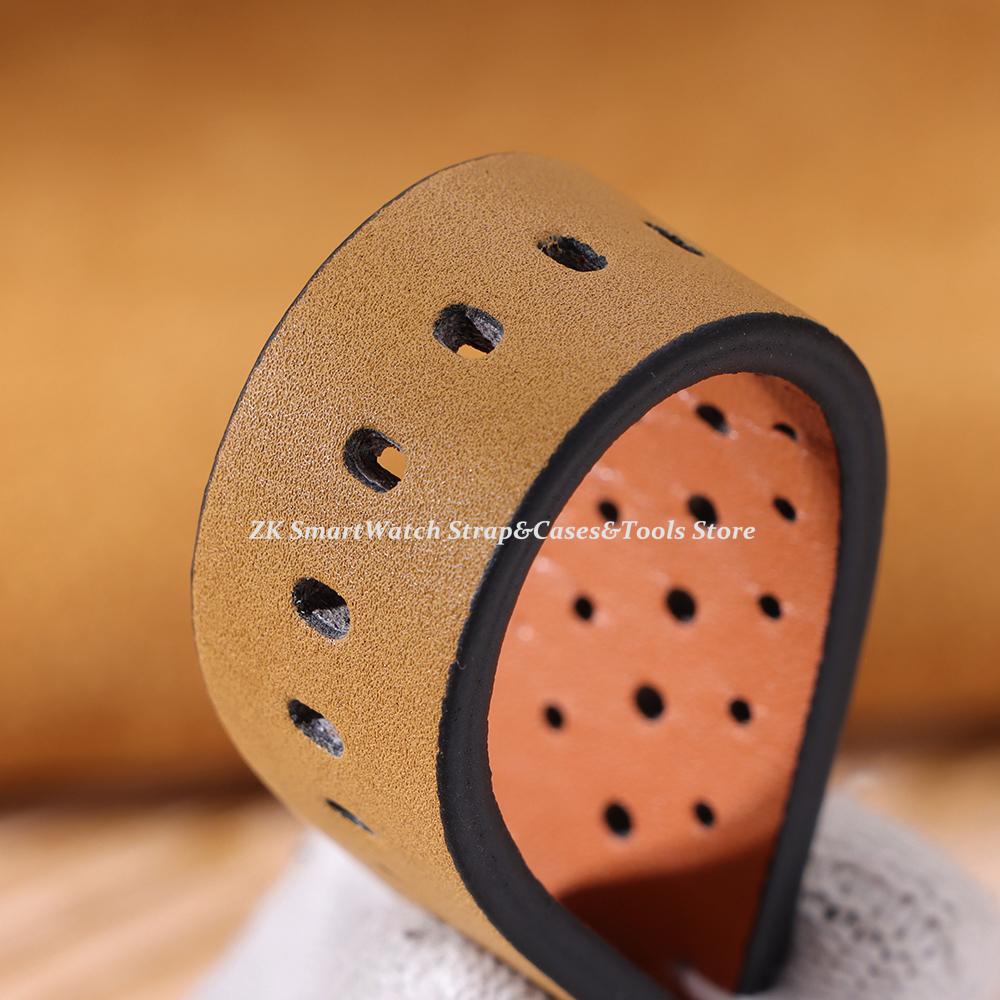 20mm 22mm Leather Wristband for Men Women Causal Breathable Watch Strap Brown Quick Release Bracelet for Seiko 5 for Huawei Gt3