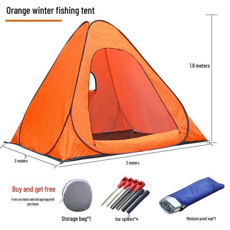 Instant Open Fully Automatic Winter Fishing Tent - No Assembly Needed, Thickened for Warmth and Cold Protection, Ideal for Camping and Ice Fishing.