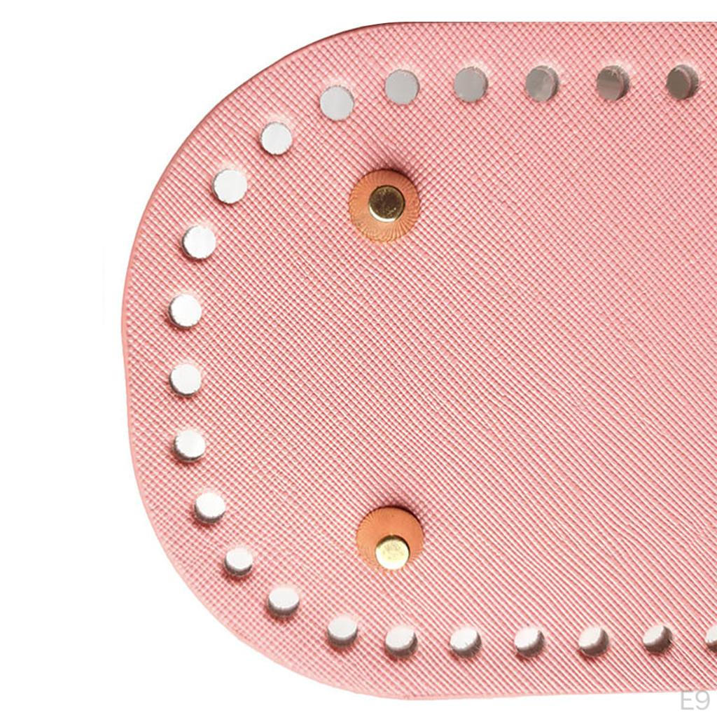 PU Leather Knitting Crochet Bag Nail Bottom Shaper Pads Weaving Bags Insert Cushion Base with 52