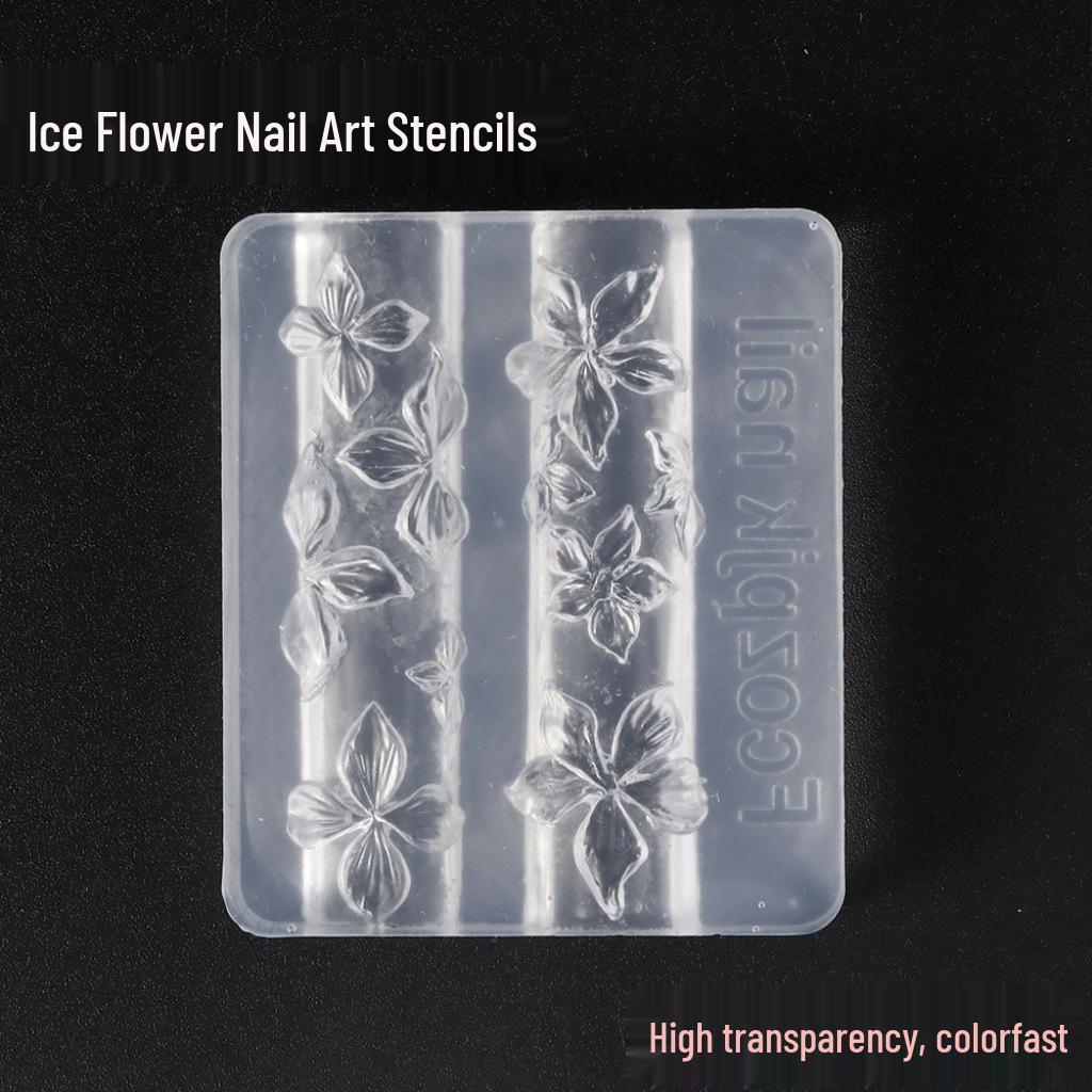 Chinese Style 3D Lotus Nail Art Embossed Silicone Mold Tool