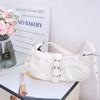 Vintage Y2k Shoulder Bag Pu Leather Spicy Girl Handbag Fashion Buckle Armpit Bag  Women