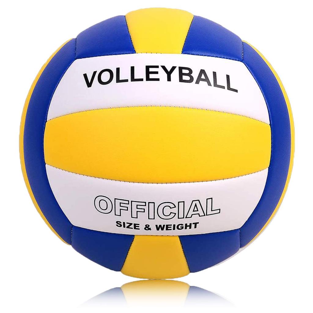 TGM Size Practice School Volleyball, 5, Lightweight, Certified, Indoor/Outdoor Ball, Beginner/Women's, Adult/College/High (Blue, White, Yellow)