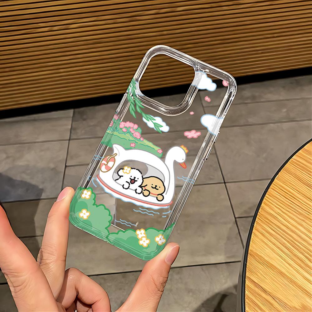 Lovely Line Puppy Cartoon Cute Dog Phone Case for Xiaomi Redmi 12C 10 10C 9 9A 9C 9T Note 13 12 11 Pro Plus 4G 5G Clear Cover