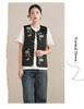 Spring Retro Chinese-Style Hanfu Vest: Women's Satin Embroidered Cardigan with Frog Buttons