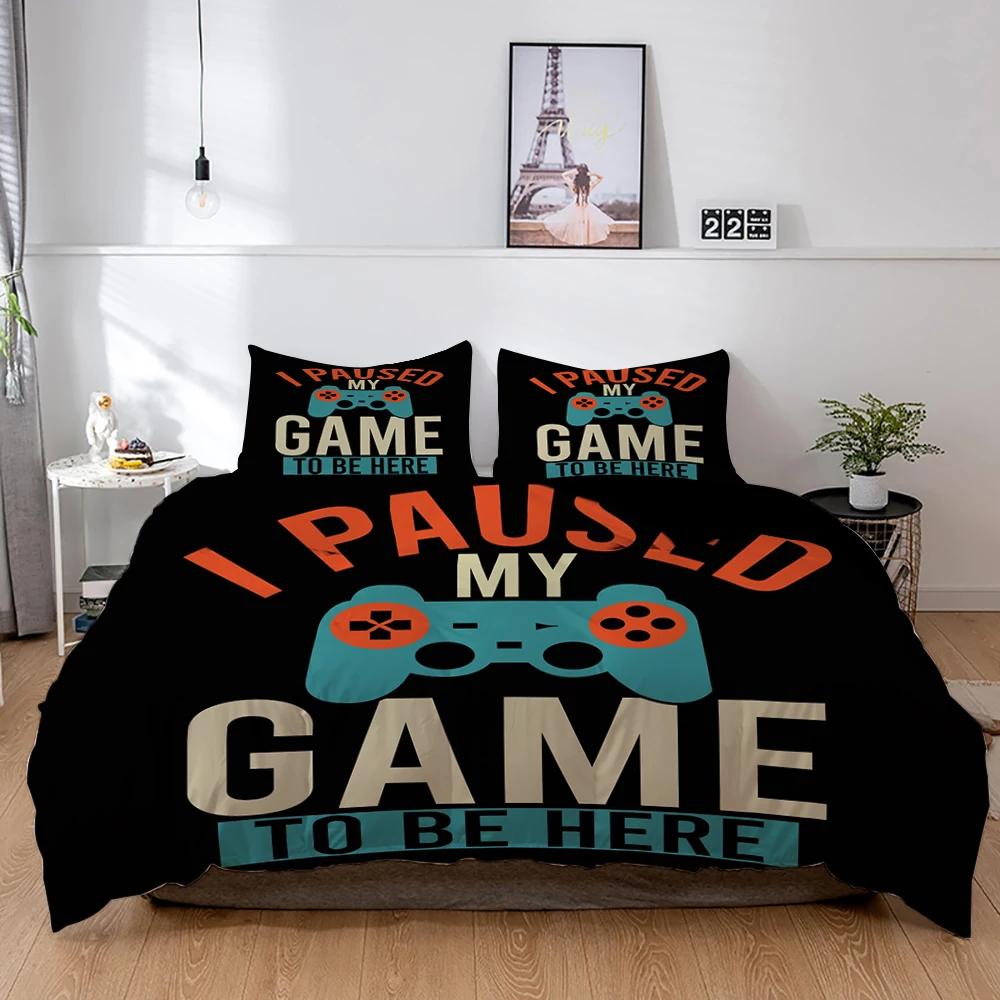 3D Gamepad King Queen Duvet Cover Game Theme Bedding Set For Teens Adults Youth Gamer Bedroom Decor 2/3Pcs Polyester Quilt Cover