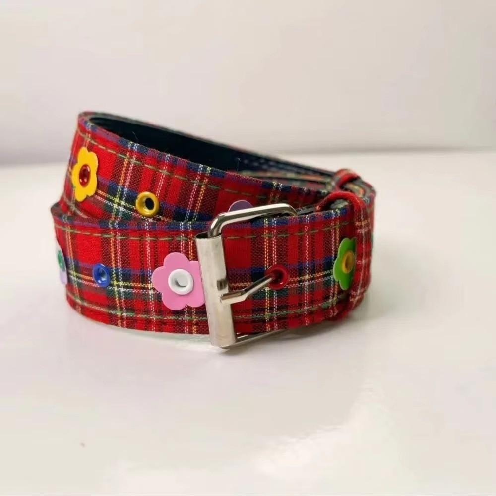 Pu Leather Leather Belt Dopamine Flower Waist Strap Retro Pin Buckle Waistband Gifts