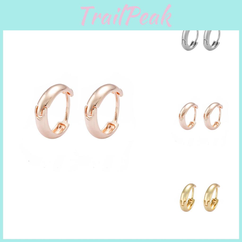 Alloy Hoop Elegant Earrings Minimalist Geometric Circular Gold Silver Gold Rose
