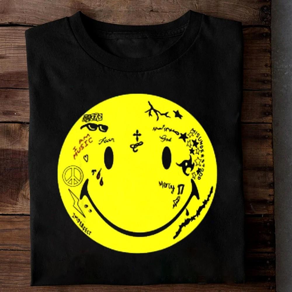 

Rare Lil Wayne Tattoo Smiley T-Shirt Gift For Fans Size S-5XL Men 1L07 Unisex T-Shirt L