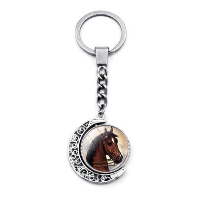 Year Of Horse Commemorative Keychain/bag Charm, Double-sided Rotating Pendant Key Ring.