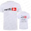 Human Evolution Motocross Design Vintage T-shirt for Men Autocycle Motorbike Speedometer Personalized Print Tees Game Black Tops