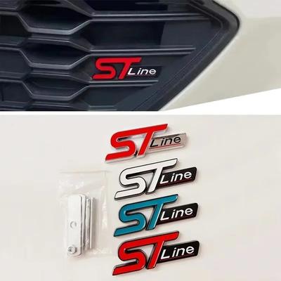 מדבקת סמל לוגו ST Line ממתכת תלת-ממדית לרכב, סמל גריל קדמי, תג תא מטען עבור Ford Kuga GCF5 MK3 MK4 S Max Focus Puma Fiesta אביזרים