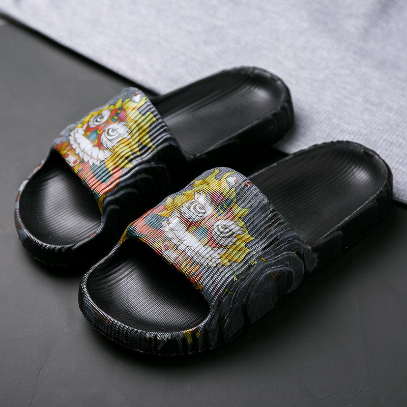 Large Size Summer Style Simple Lightweight EVA Couple Thick Sole One-Strap Outdoor Beach Slippers for Men and Women