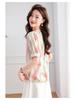 Women's 2025 New Style Contrast Color Chiffon Short-Sleeved Pullover Top