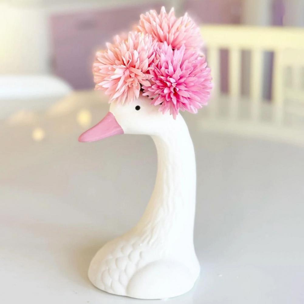 Schwanenhals Keramikvase Nordisch Elegant für Wohnzimmer und Konsole Schwanenvase Tischdeko Vase Schreibtischdeko Geschenk