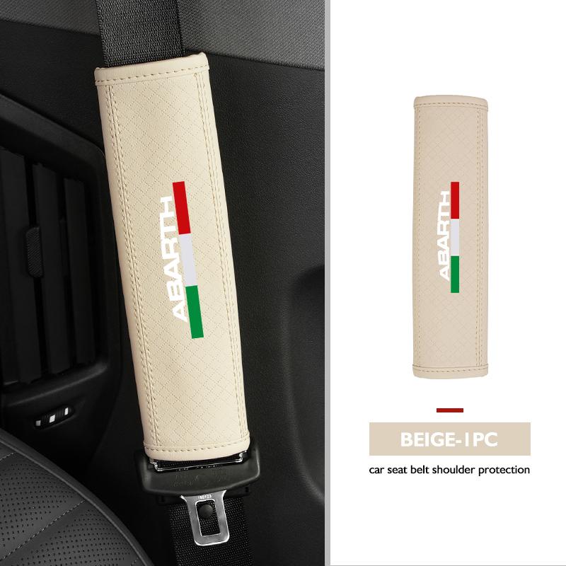 

Car Safety Belt Cover Adjustable Shoulder Strap Protector Pad For Abarth 500 595 695 Punto 124 Spider Panda