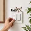 yangyizhi Light Switch Plate Stickers, Cartoon Animal Cute Cat Decor, Waterproof Removable Stickers for Switch, Wall Outlets, Bedroom, Living