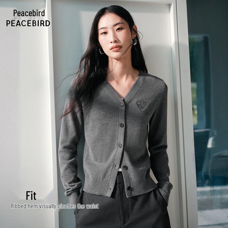 PEACEBIRD Women s V-Neck Knitted Cardigan AAEDG1176 M